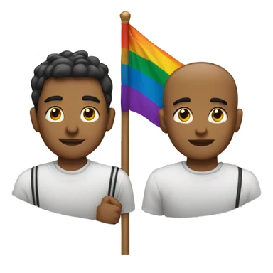 Two mens with pride flag sticker