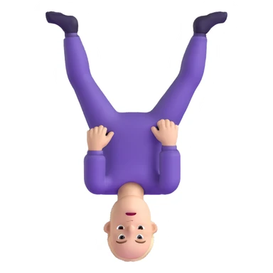 a white person with their body turned upside down on a black background sticker