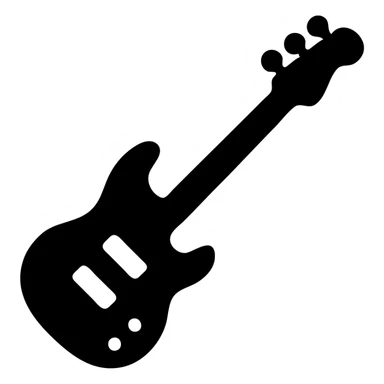solid filled electric bass guitar icon sticker