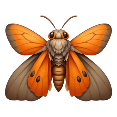a moth head (just the Head) with orange antennas, slightly brown head sticker