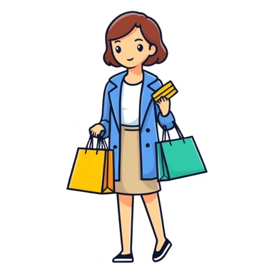 Lady with shopping bag sticker