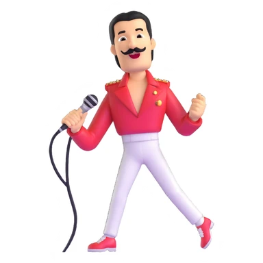 Freddie Mercury singing with microphone sticker