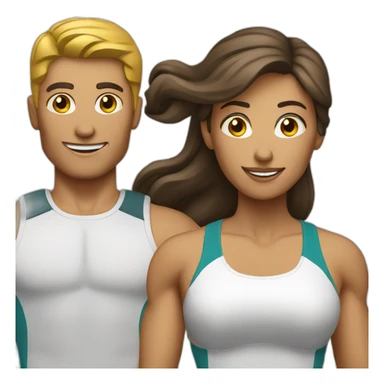 fitness coach female and male sticker