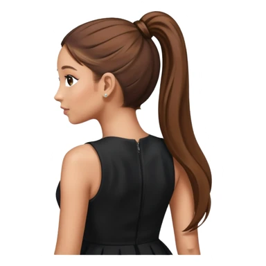  Ariana grande back view with long hair in a ponytail  sticker
