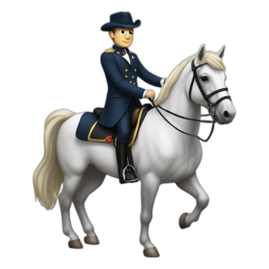 Emanuel macron su un cheval sticker