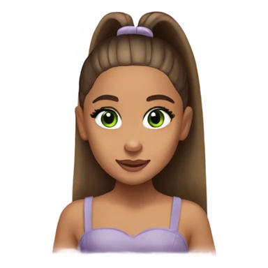 ariana grande with a slickback and green eyes sticker