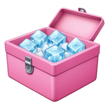 a rectangle pink box with ice sticker