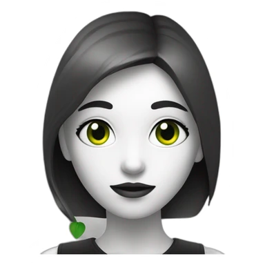 Une fille en noir et blanc juste avec des yeux verts sticker