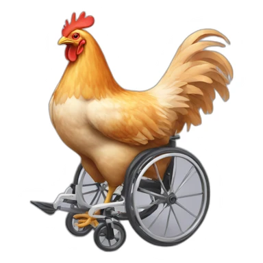 chicken on wheelchair sticker