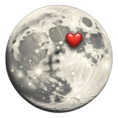 Moon and heart sticker