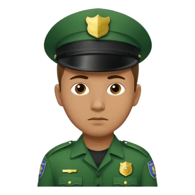 green uniform police without cap sticker