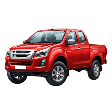 red isuzu d-max pickup truck driving  sticker
