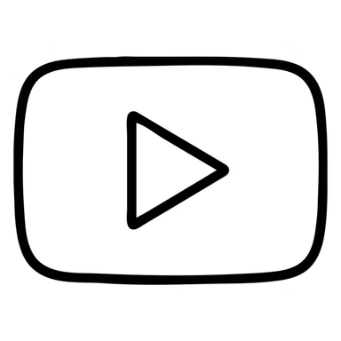 YouTube logo, play button in rounded rectangle sticker