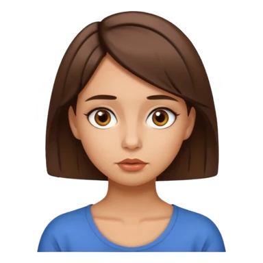 Girl w short brown hair brown eyes and a slight tan doing duck face hair tucked behind ears straight hair sticker