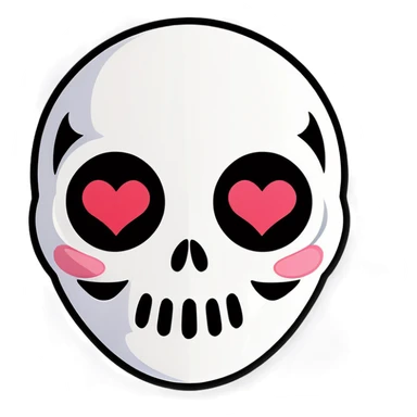 Cute Ghostface mask with heart eyes sticker