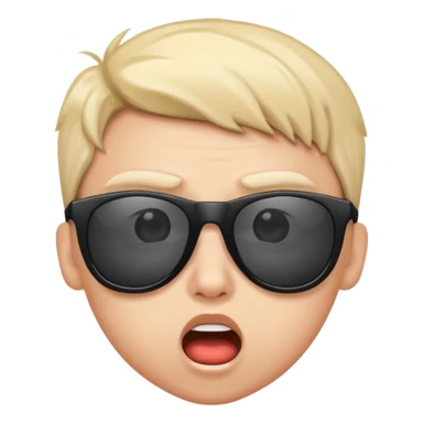 shocked face with sunglasses  sticker