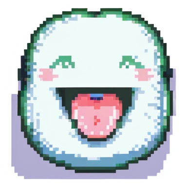 smiling with tongue sticking out
add the words  I’m talking bout innatt  sticker