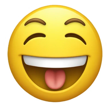 Yellow emoji laughing with there hand flat pointing forward  sticker