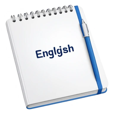 white copybook with a text "English" on its cover sticker