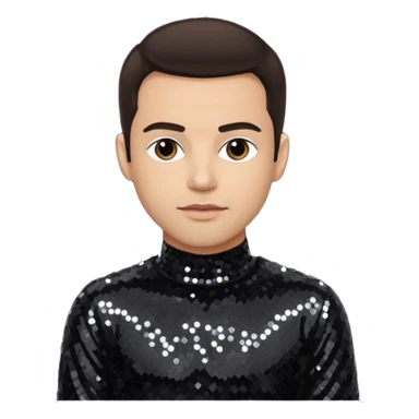 David Silveria from Korn with dark brown hair, light skin, black sequin outfit sticker