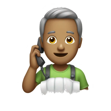 Using the toilet and the phone sticker