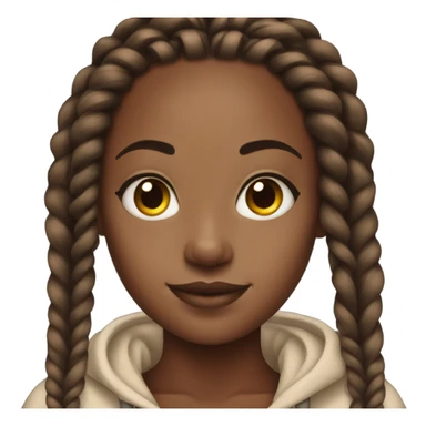 Black girl with box braids sticker