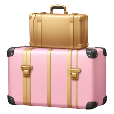 Light pink golden suit case  sticker