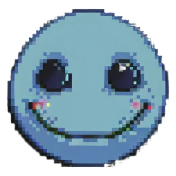 happy face with a single tear pixel art style sticker