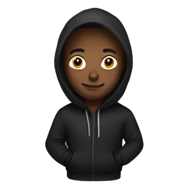 Man with black hoodie sticker