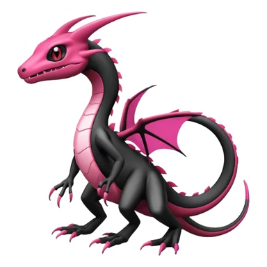Magenta, black and white Flygon-Gorebyss-Salandit-Pokémon-Fakémon-creature-fusion-hybrid sticker