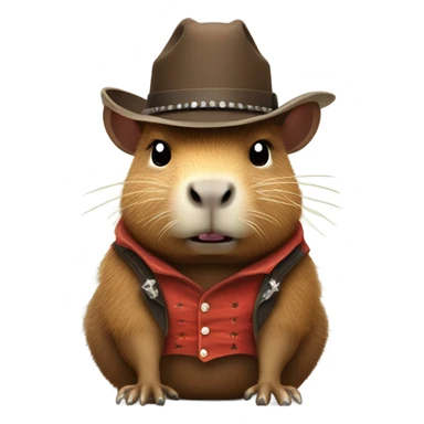 HEB  WORKING CAPYBARA IN A COWBOY OUTFIT WHOS ANGRY sticker
