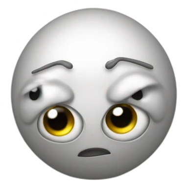 3d sphere with a cartoon dropper texture with big underdeveloped eyes sticker