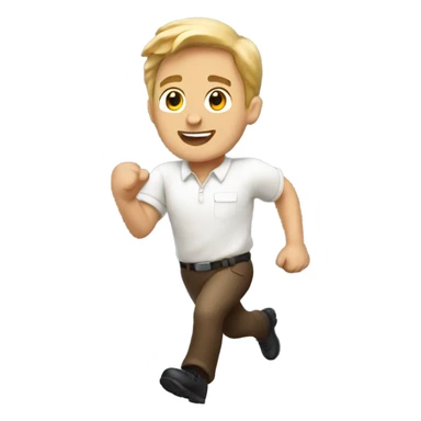 White ups guy running  sticker