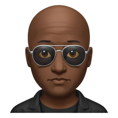 morpheus, bald, sunglasses, black skin sticker