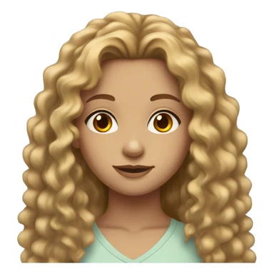 teen girl with long curly brown/blonde hair and hazel eyes sticker