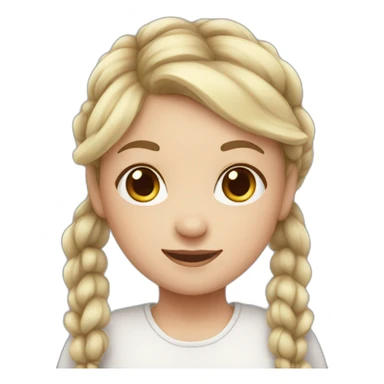 white little girl with long pigtails sticker