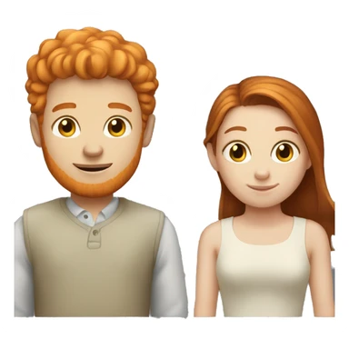 ginger girl and brunette boy  sticker