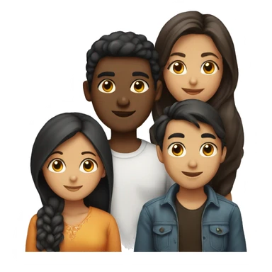 4 bestfriends, 1 indian girl 1 persian girl 1 moroccan boy 1 black boy sticker