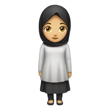 Muslim girl no face writing sticker
