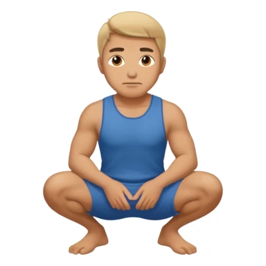 Make a normal wieght guy facing forward squatting sticker