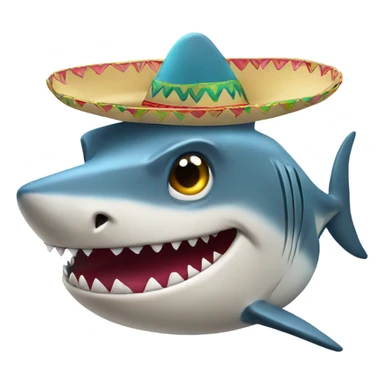 Shark wearing a sombrero sticker