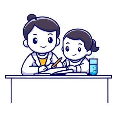 student writing a scientific paper sticker