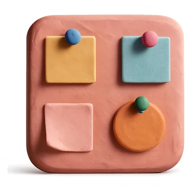 pink pin board 3D claymation style sticker