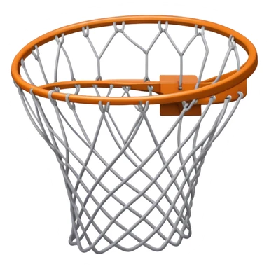 Cinematic Realistic image of a basketball hoop with a detailed metal rim and intricately woven net, captured in dynamic lighting that evokes the charged atmosphere of a competitive court sticker