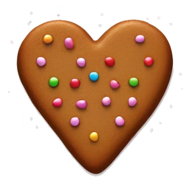 Heart shaped gingerbread cookie with sprinkles sticker