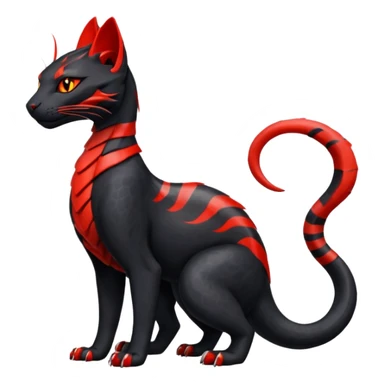 Salandit-Bastet-Fakémon-hybrid-creature (full body)  sticker