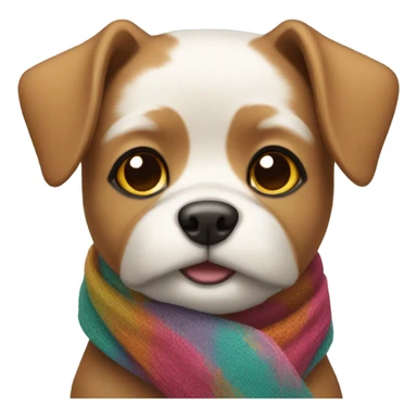 Little dog wearing a scarf sticker