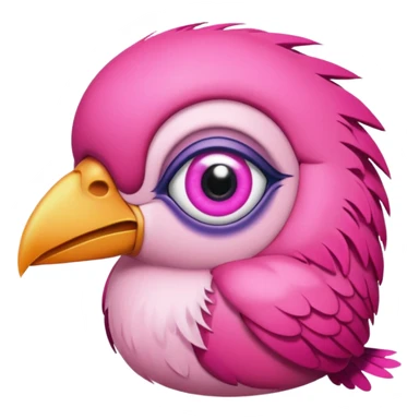 pink bird with piercings and tattooes two eyes sticker