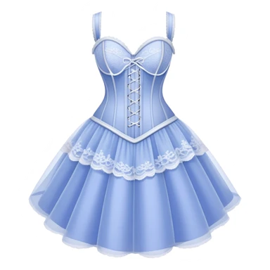 periwinkle and white corset dress, ultra-feminine, lace and tulle sticker