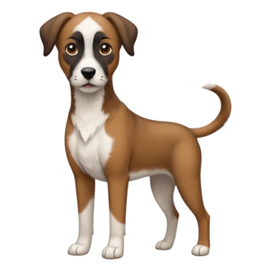 Mountain cur dog with white face black nose and brown ears sticker